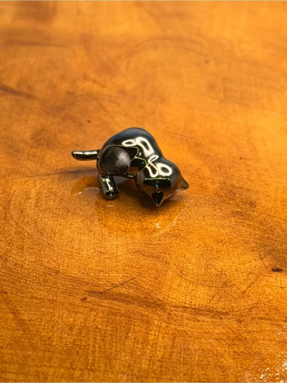 Black Cat sterling silver charm bead